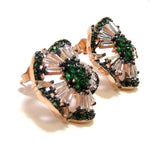 Multi-Stone Cz Flower Stud Earrings in 925 Sterling Silver