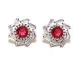 Multi-Stone Cz Stud Earrings in 925 Sterling Silver