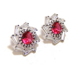Multi-Stone Cz Stud Earrings in 925 Sterling Silver