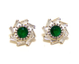 Multi-Stone Cz Stud Earrings in 925 Sterling Silver