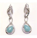 Amazonite Dangle Earrings, 925 Sterling Silver