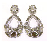 Labradorite & New Jade Antique Drop Dangle Earrings, 925 Sterling Silver