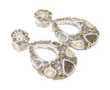 Labradorite & New Jade Antique Drop Dangle Earrings, 925 Sterling Silver