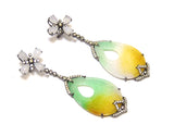 multi Color & White Jade Drop Dangle  Earrings