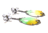 multi Color & White Jade Drop Dangle  Earrings