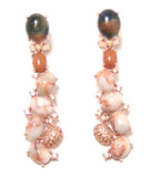 Multi Gemstone Scatter Drop Earrings in Sterling Silver with 14K Gold Plate