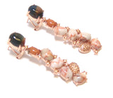 Multi Gemstone Scatter Drop Earrings in Sterling Silver with 14K Gold Plate