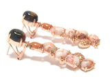 Multi Gemstone Scatter Drop Earrings in Sterling Silver with 14K Gold Plate