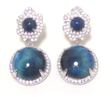 Tiger's Eye & Lapis Lazulie Dangle, 925 Sterling Silver