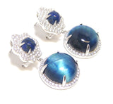 Tiger's Eye & Lapis Lazulie Dangle, 925 Sterling Silver
