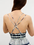 Printed Open Back Dress
