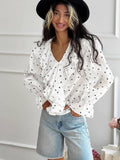 Love Print V-Neck Long-Sleeved Shirt For Effortless Style