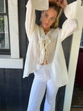 The Talulah Top - Crème / Ivory Ruffle Blouse