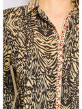 One Size Animal Button Shirt Maxi Dress LOOWIE