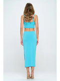 Made in USA V Neck Cutout Dress with Slit