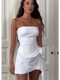 Luxe Rose-Draped Mini Dress