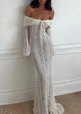 Seraphina – Lace Off-Shoulder Maxi Gown