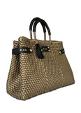 Less Pollution Convertible Handbag- 24K Gold Black