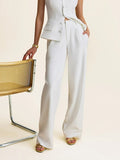 Button Up Vest and Pants Suit Set