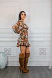 Sahara Lace Up Floral Romper with Peak a Boo Details