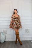 Sahara Lace Up Floral Romper with Peak a Boo Details