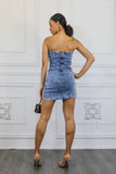 Sleeveless Denim Button Detailed Mini Dress
