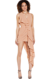 High Low Chiffon Dress Nude
