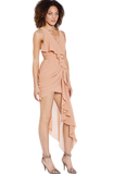High Low Chiffon Dress Nude