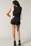 Long sleeve romper with slit open sleeves