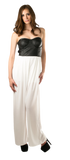 Sleek faux-leather top Jumpsuit Palazzo