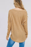 Dotted Button Up Front Tie Patterned Top