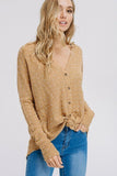 Dotted Button Up Front Tie Patterned Top
