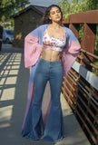 Dare To Flare High Waisted Bell Bottom Light Blue Jeans