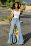 Dare To Flare High Waisted Bell Bottom Light Blue Jeans