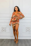 Vacation Ready Satin Shirt Mini Wrap Dress
