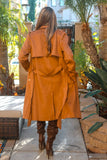 New York New York Trench Coat Brown