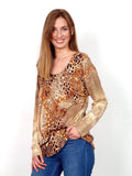 Long sleeve T-shirt  with leopard pattern