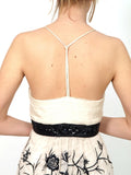 Long formal dress with slim shoulder straps
