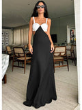 Monochrome Elegance Cutout Gown