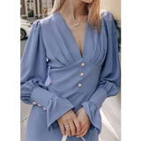 Sophia Buttoned Elegance Midi Dress