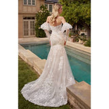 Lace Mermaid Bridal Gown with Removable Sleeves