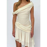 Cascade Elegance Asymmetrical Dress