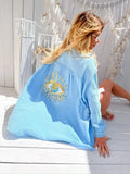 Melrose Oversized Evil Eye Gauze Cotton Shirt