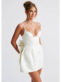 Ivory Bow-Back Mini Dress