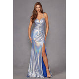 Metallic Finish Gown the Fitted Silhouette Drapes El