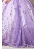 Off Shoulder Ruffle Puff Sleeve Ball Gown
