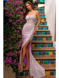 3D Floral Applique Sequin Sheath Dress