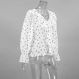Love Print V-Neck Long-Sleeved Shirt For Effortless Style