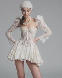 Juliette - Sheer Lace Corset Mini Dress