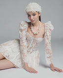 Juliette - Sheer Lace Corset Mini Dress